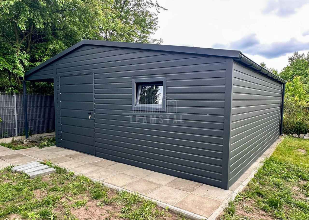 Schowek domek ogrodowy 4,5x5m wiata 1,5m okno rynny blachodach TS1163 Giżycko - zdjęcie 2