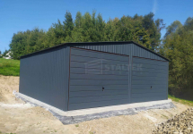 Garaż blaszany 6x5,8 2x Brama uchylna Antracyt Dach dwuspadowy ST116 Czersk - zdjęcie 4