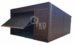 Garaż Blaszany 4x5 Brama uchylna -  drewnopodobny - 1x drzwi TKD136 Lubartów - zdjęcie 1