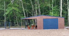 Garaż blaszany 5x5 + wiata - drzwi - rynny - okno drewnopodobny GP211 Białystok - zdjęcie 2