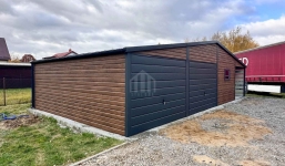 Garaż blaszany 9x6m + wiata 3x6m 2 x brama drzwi okno dach rynny SO176 Kętrzyn - zdjęcie 7