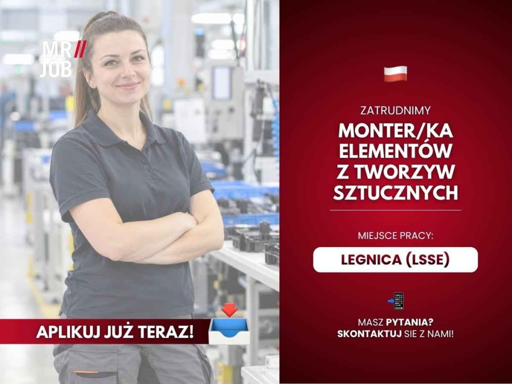 MONTER/KA ELEMENTÓW Z TWORZYW SZTUCZNYCH Legnica - zdjęcie 1