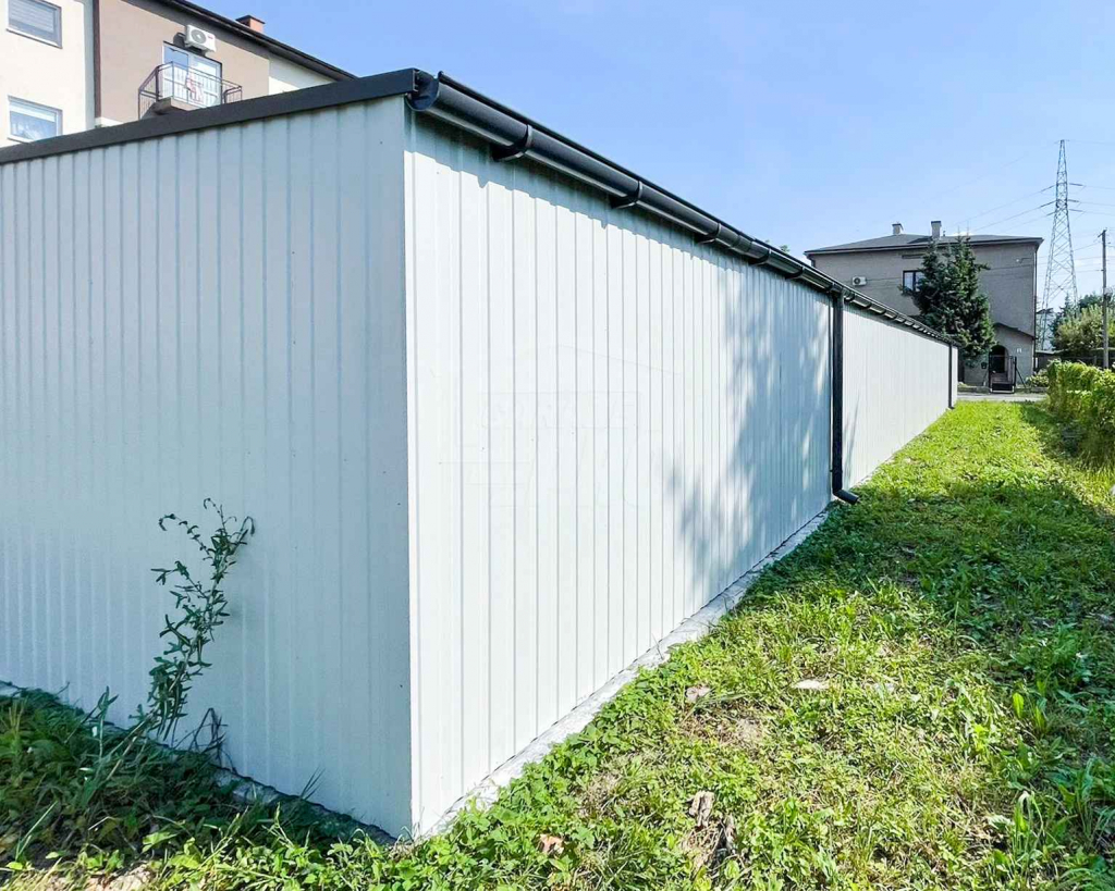 Rząd garaży 28x5,5m - 7x bramy uchylne  dach spad w tył  GP489 Lidzbark Warmiński - zdjęcie 9