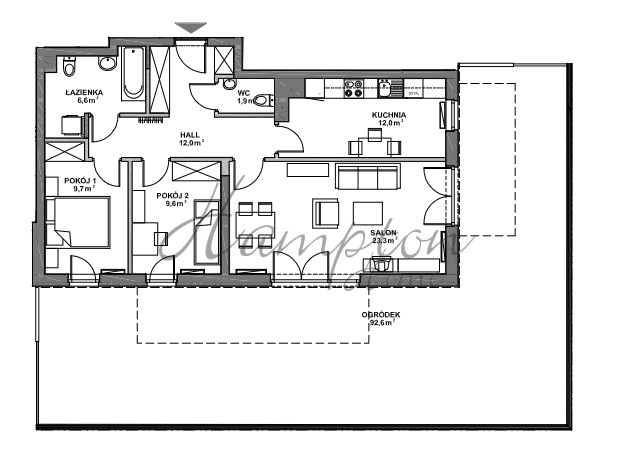 Mieszkanie na parterze na Marinie Mokotów z ogródk Mokotów - zdjęcie 6