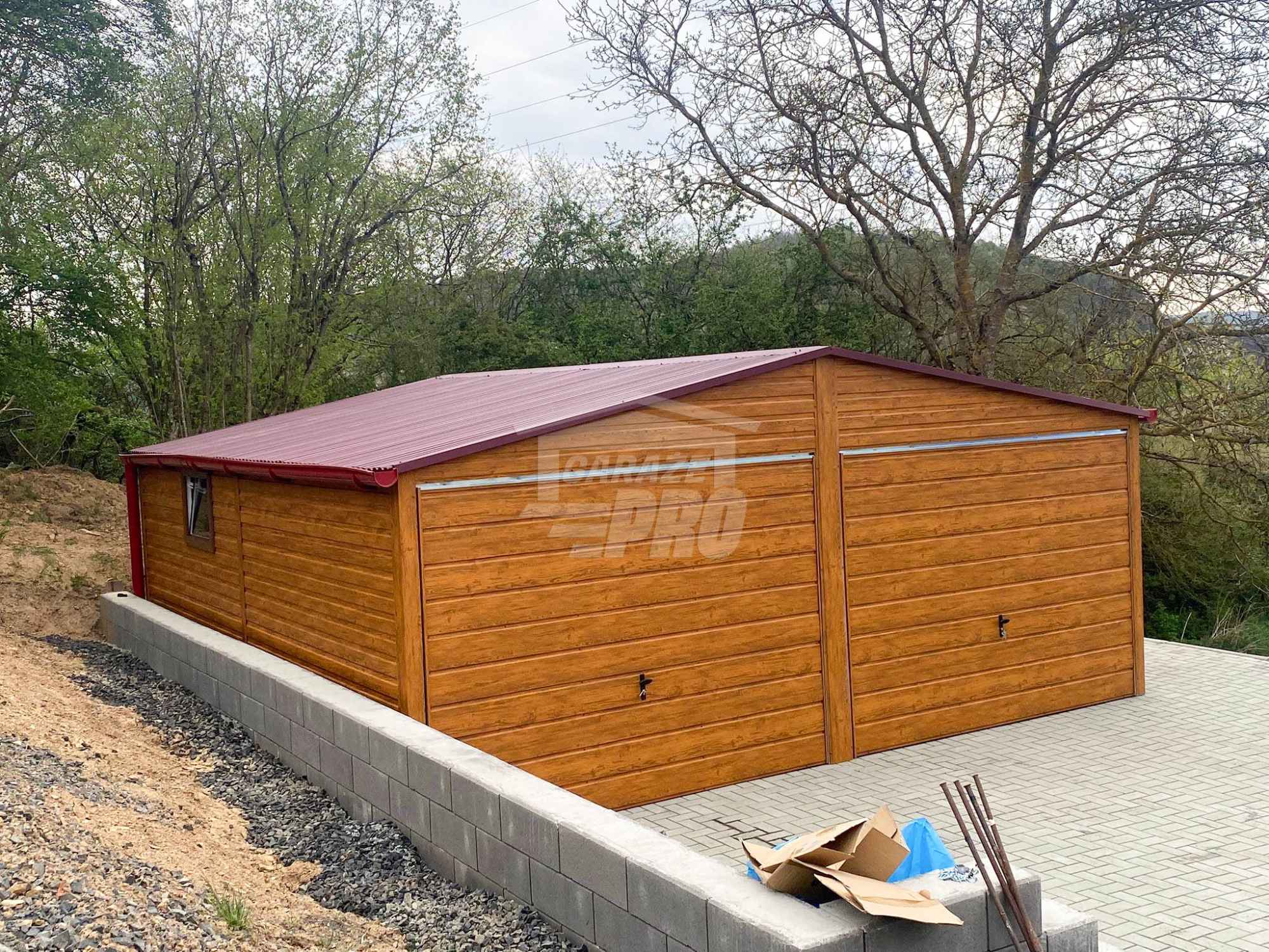 Garaż blaszany 6x6 2x brama 2x okno drzwi Dach rynny GP633 Zakopane - zdjęcie 3