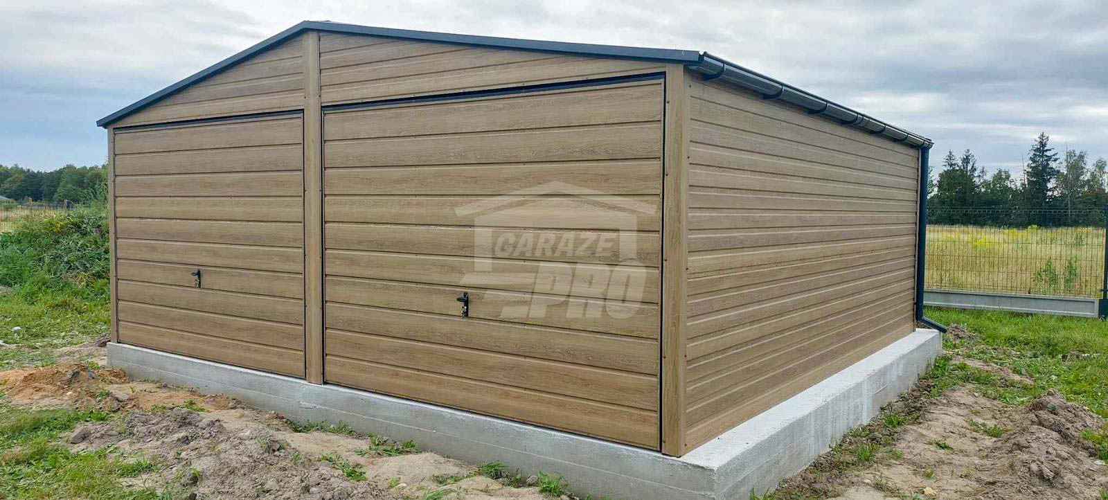 Garaż blaszany 6x5,8m 2x brama uchylna drzwi okno rynny dach GP454 Międzyrzecz - zdjęcie 6