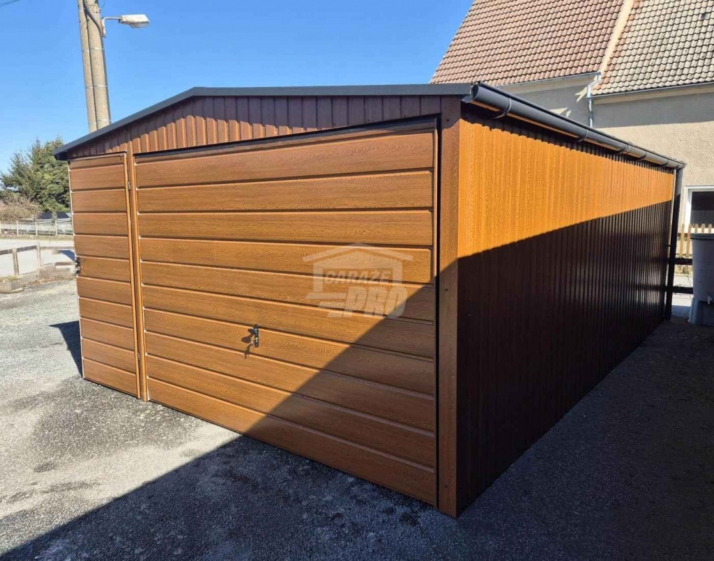 Garaż blaszany 4x6m - brama uchylna - drzwi - 2x okno rynny dach GP584 Cieszyn - zdjęcie 6
