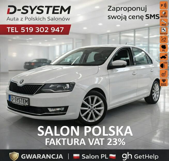 Škoda RAPID 2019 Salon Polska 1Właściciel Style GWARANCJA Style Białystok - zdjęcie 1