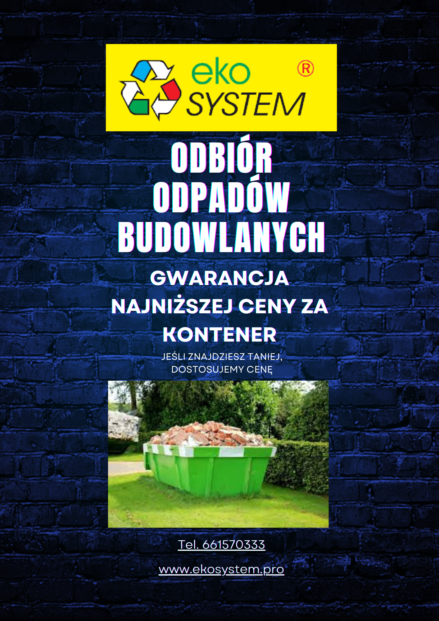 Odpady budowlane Odbiór, Kontenery, Składowanie Zduńska Wola - zdjęcie 1