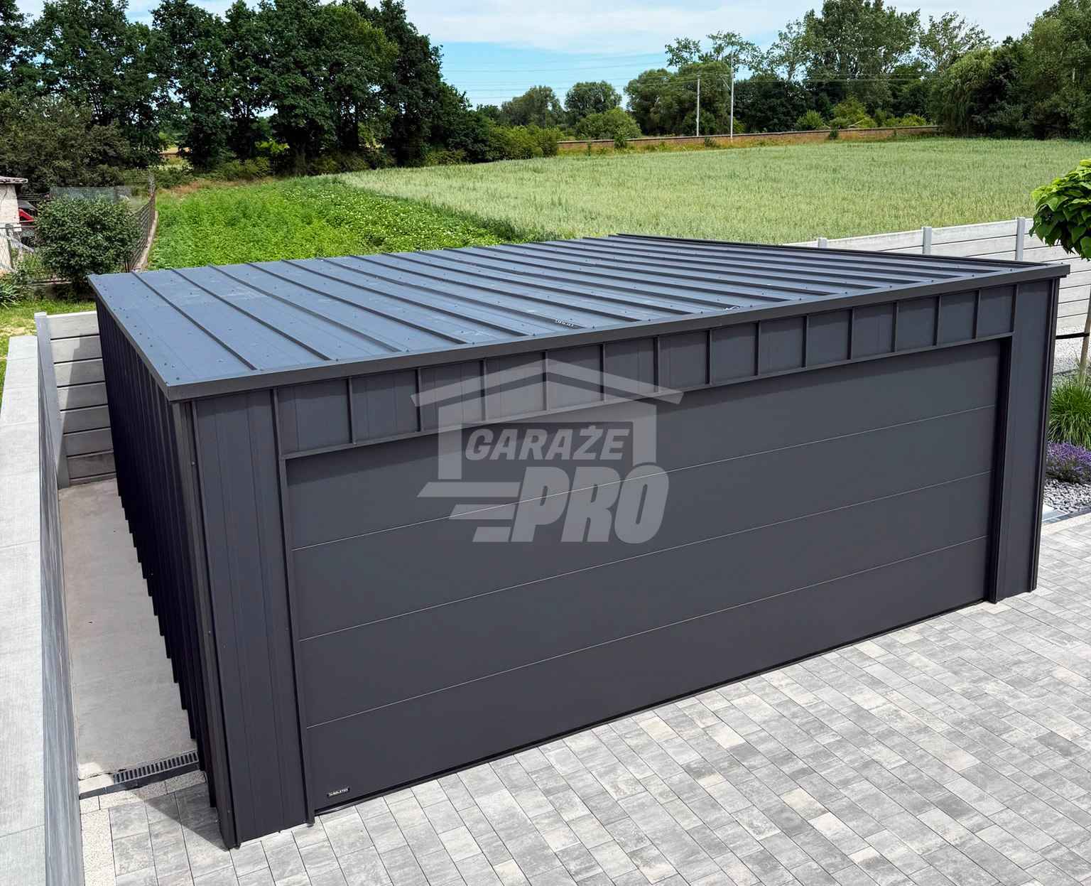 Garaż blaszany 6x6 m - brama drzwi blacha na rąbek  dach rynna GP770 Wągrowiec - zdjęcie 4