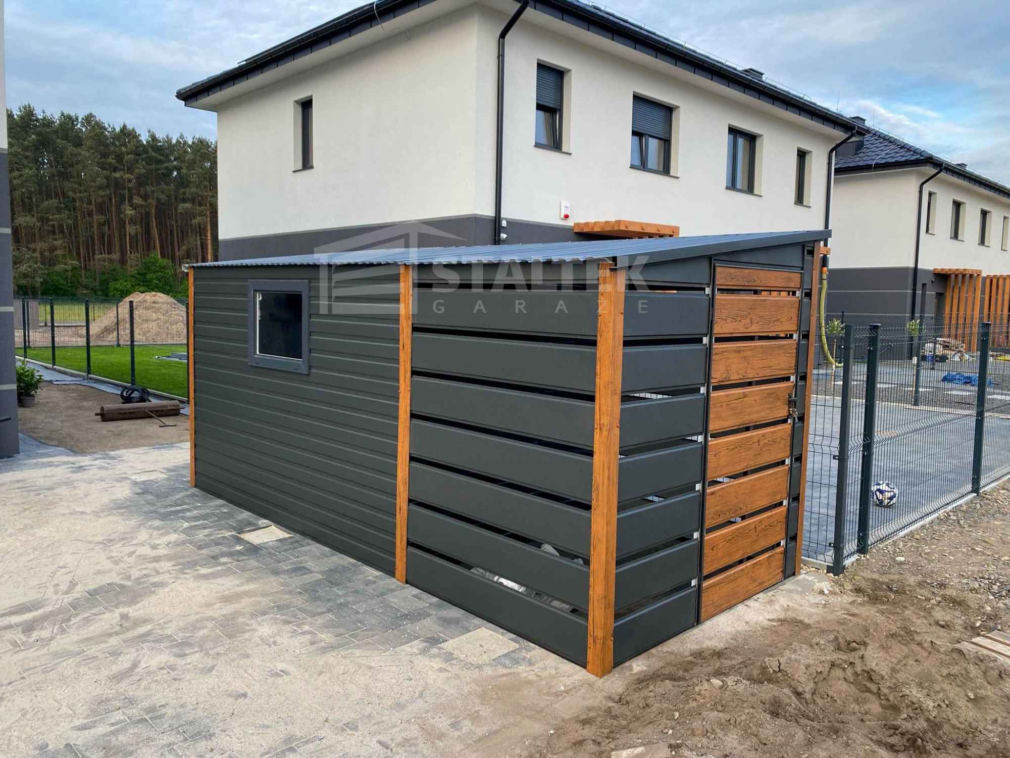 Schowek - Domek Ogrodowy 3x2m + wiata 2m  2x Drzwi  okno dach  ST131 Nowy Tomyśl - zdjęcie 2