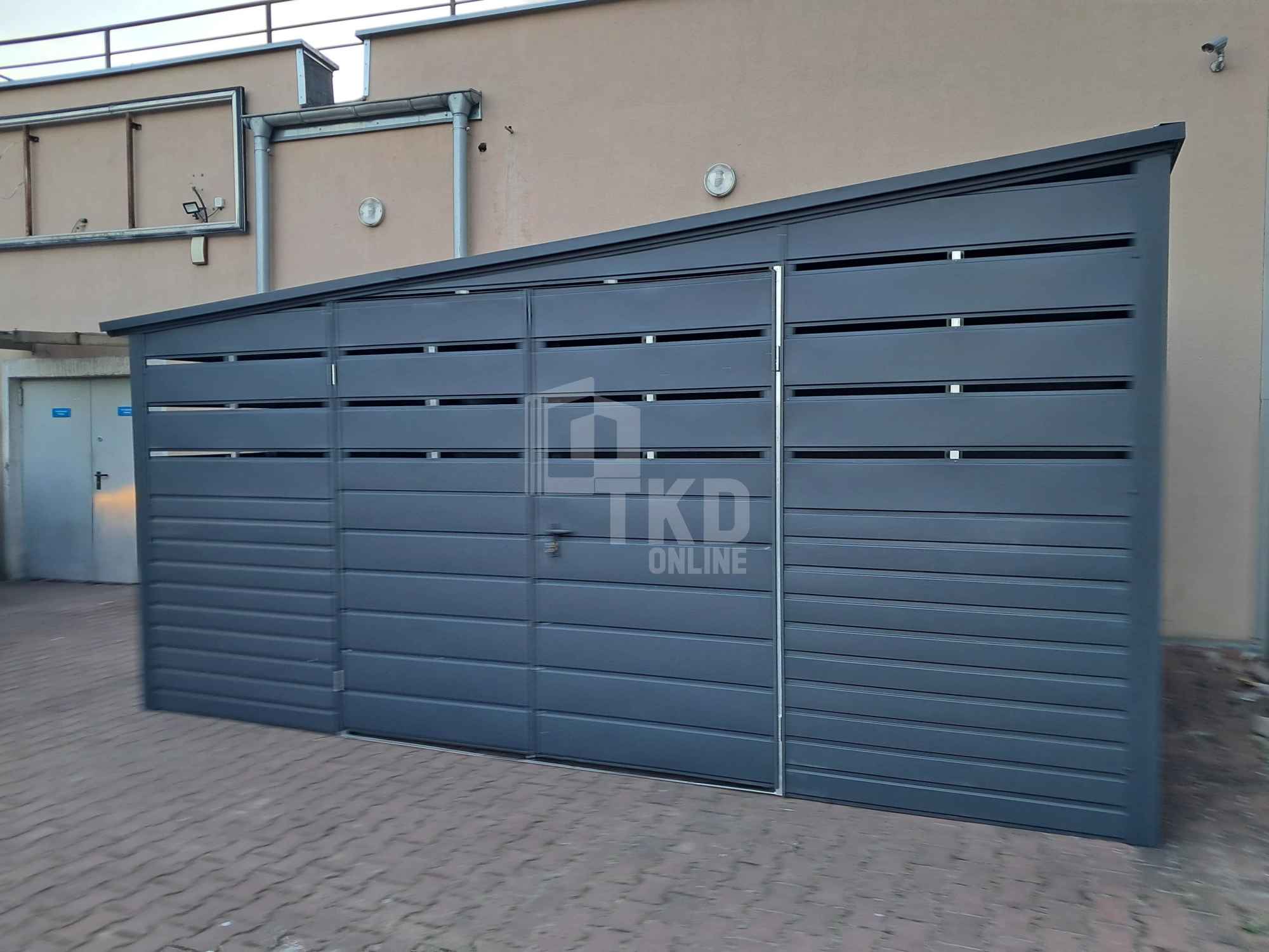 Wiata śmietnikowa - Schowek 4,5x2m - brama dwuskrzydłowa  dach  TKD393 Kwidzyn - zdjęcie 2