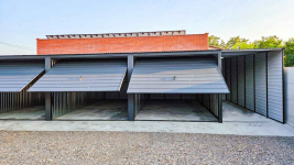 Rząd garaży 24x5m + wiata 2m 8x brama uchylna  dach spad w przód GP488 Dobre Miasto - zdjęcie 7