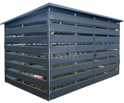 Wiata śmietnikowa 4x2m Antracyt - furtka TS1139