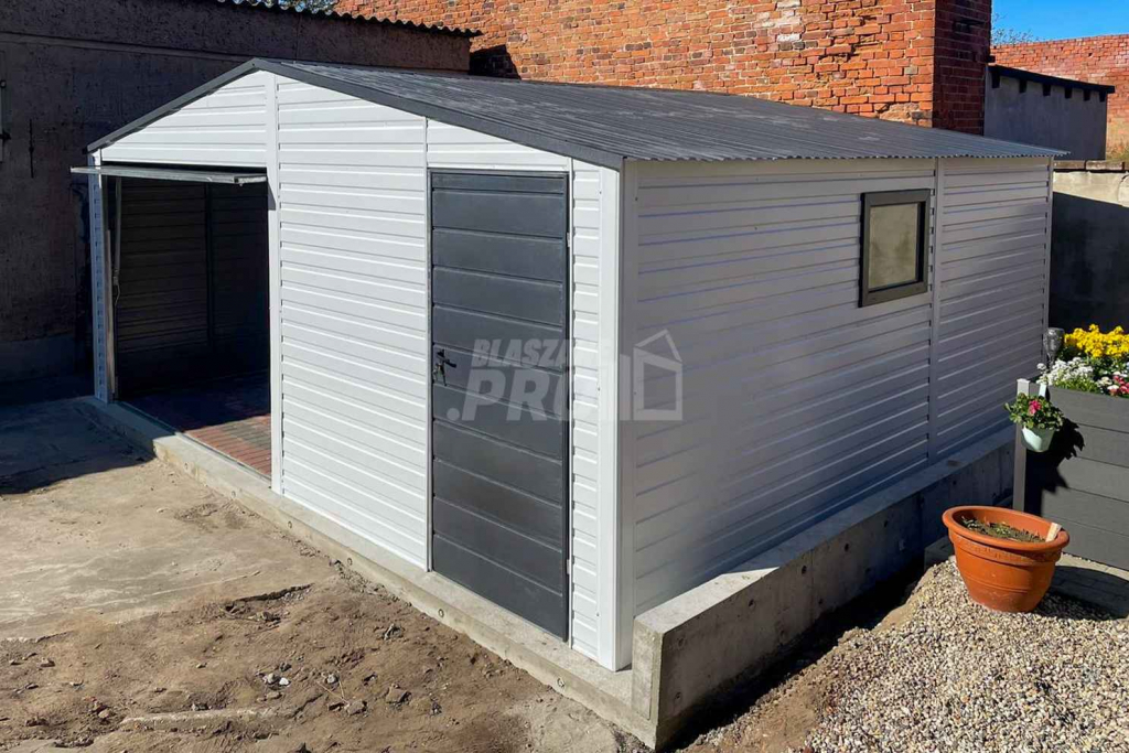 Garaż Blaszany 6x5m - Brama Uchylna - Drzwi - Okno - Biały  GP362 Kalisz - zdjęcie 5
