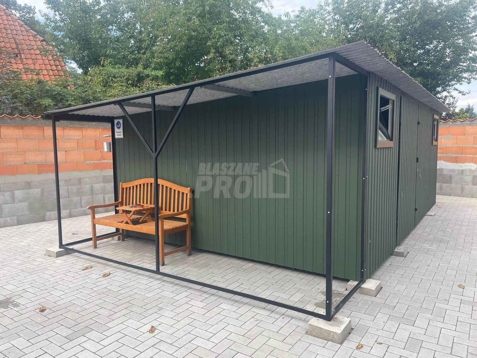 Domek ogrodowy 5,5x4 wiata Brama 2x okno rynny Dach spad w tył  GP244 Miastko - zdjęcie 6