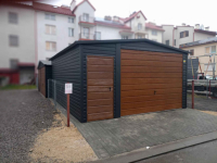 Garaż Blaszany dwuspadowy 4x6m w kolorze Ciemny Grafit MAT Toruń - zdjęcie 2