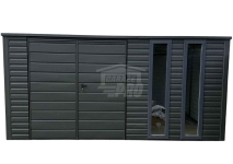 Schowek - domek ogrodowy 4x3 m brama dwuskrzydłowa 2x okno dach GP753