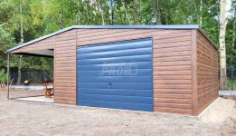 Garaż blaszany 5x5 + wiata - drzwi - rynny - okno drewnopodobny GP211 Białystok - zdjęcie 3