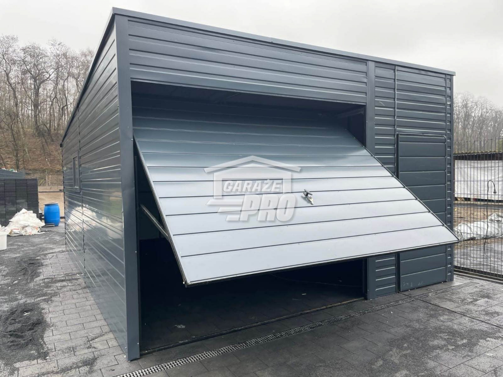 Garaż blaszany 4,5x6 antracyt drzwi+okno spad tył(podwyższenie)GP109 Zakopane - zdjęcie 4