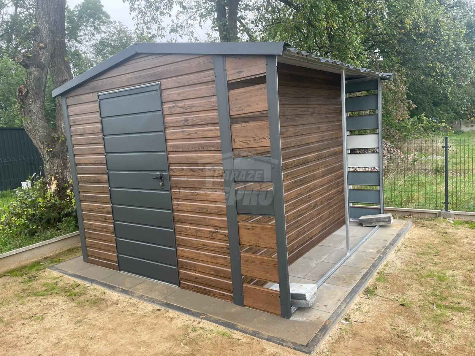 Schowek - domek ogrodowy 2,5x2,5m wiata 0,5m - drzwi dach GP688 Jarocin - zdjęcie 3