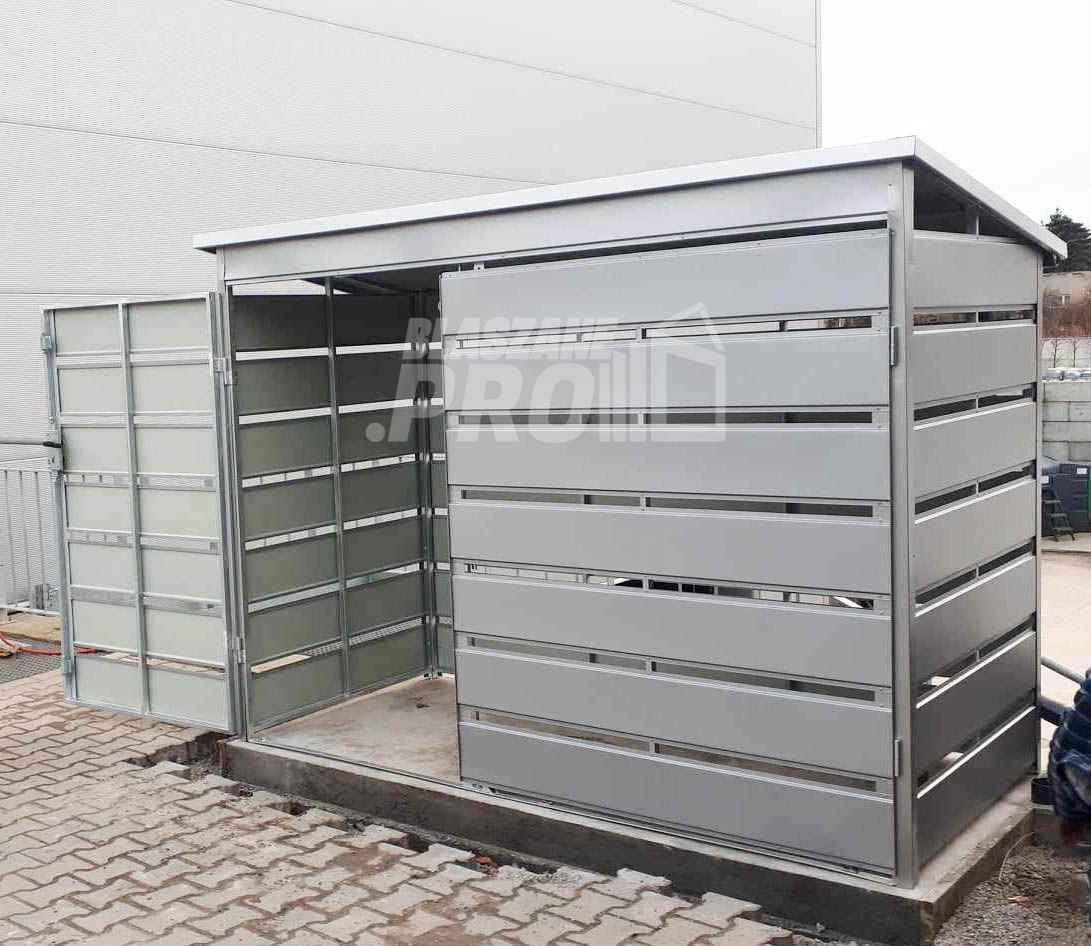 Wiata śmietnikowa spad tył 2,4x1,2m Srebrny Schowek ogrodowy GP283 Kwidzyn - zdjęcie 6