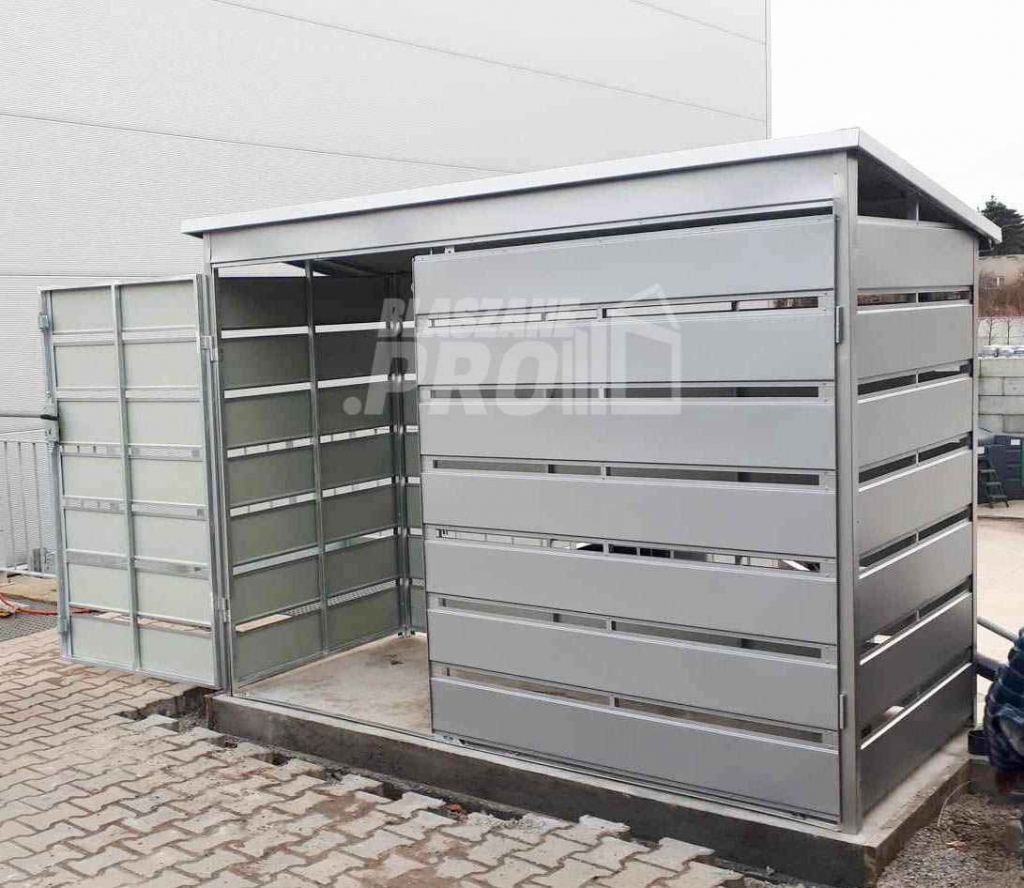 Wiata śmietnikowa spad tył 2,4x1,2m Srebrny Schowek ogrodowy GP283 Kwidzyn - zdjęcie 6