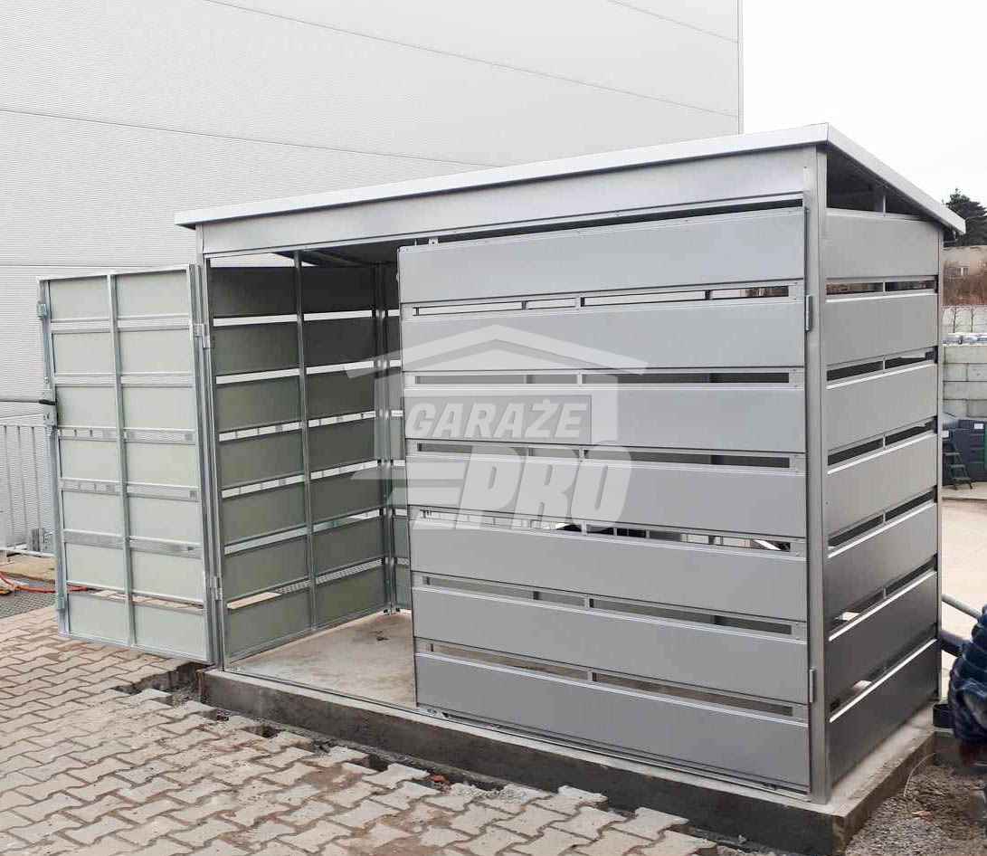 Wiata śmietnikowa spad tył 2,4x1,2m Srebrny Schowek ogrodowy GP283 Gdynia - zdjęcie 6