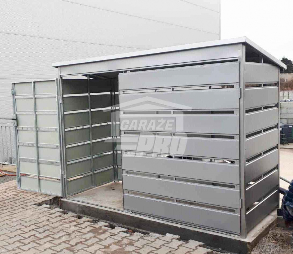 Wiata śmietnikowa spad tył 2,4x1,2m Srebrny Schowek ogrodowy GP283 Gdynia - zdjęcie 6