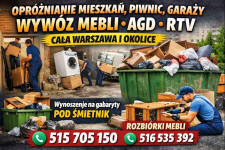 WYWÓZ MEBLI AGD wynoszenie mebli opróżnianie mieszkań piwnic domów