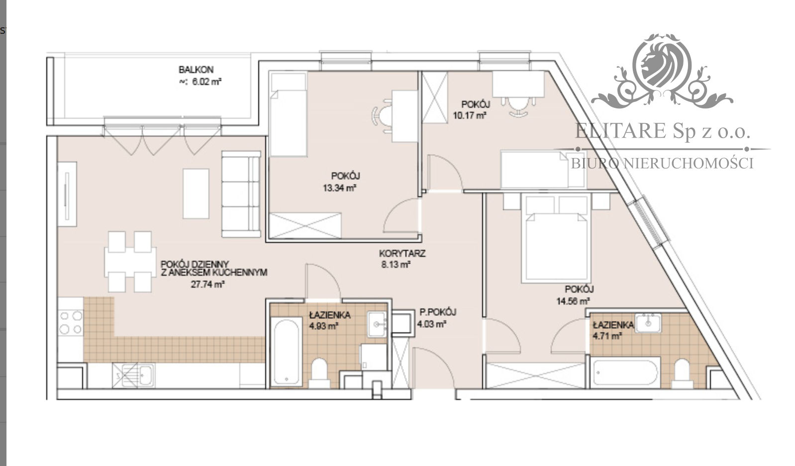 Mieszkanie 4pok,2łazienki,balkon pow. 87,61m2 /Wrocław Szczepin Wrocław - zdjęcie 5