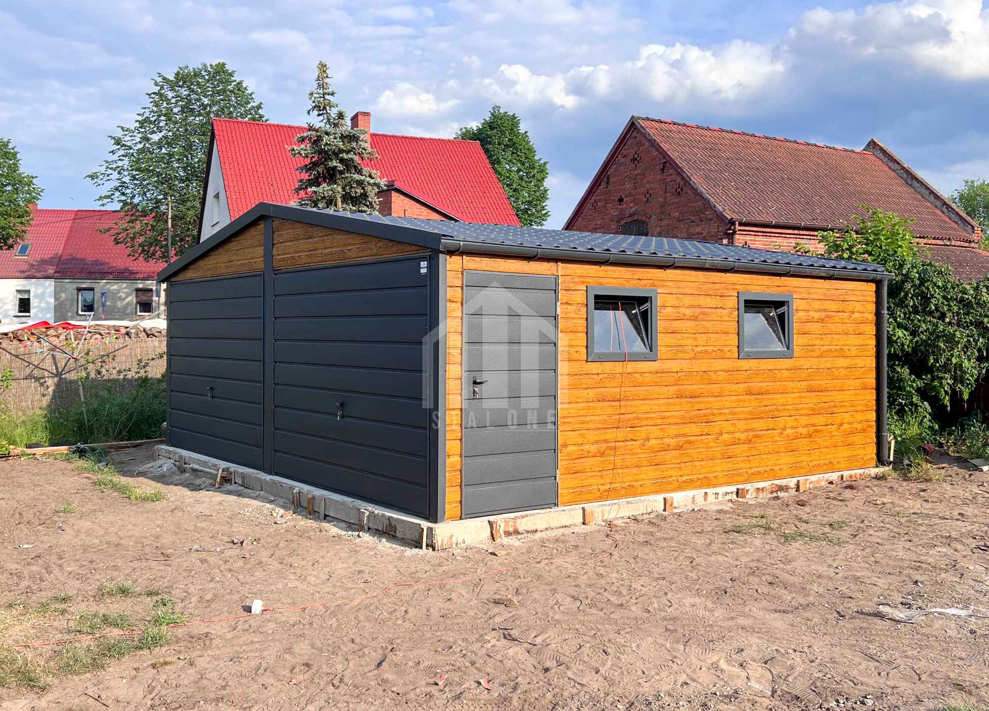 Garaż blaszany 6x5 2x brama drzwi 2x okno rynny blachodachówka SO127 Gniezno - zdjęcie 4