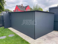 Garaż blaszany 3x6,5 brama uchylna - drzwi - Dach spad w tył GP243 Tczew - zdjęcie 7