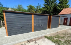 Garaż blaszany 6x6 m - 2x brama uchylna drewnopodobny  dach  TS1318 Przasnysz - zdjęcie 4