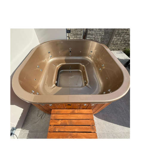 Jacuzzi kwadratowe 8 osobowe - piec na drewno Gorlice - zdjęcie 2