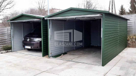 Garaż Blaszany 3x6 Brama zielony drewnopodobny dach dwuspadowy BL134 Białogard - zdjęcie 4