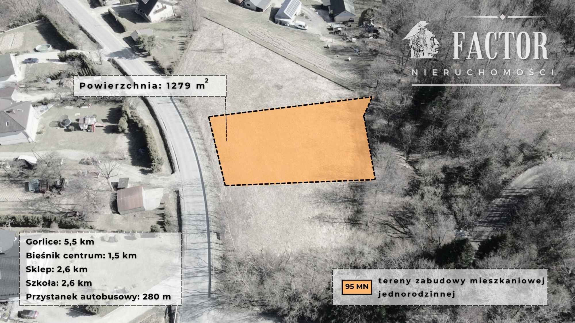 Działka budowlana 12,79 ara – Bieśnik, gm. Łużna 1185S/2026 Bieśnik - zdjęcie 2