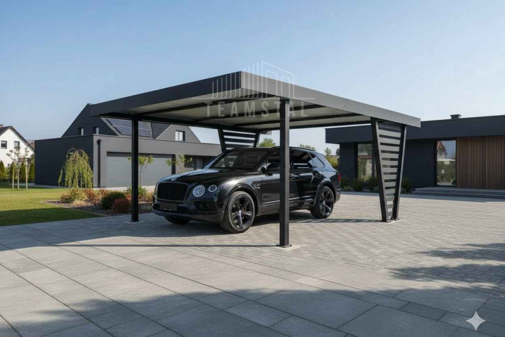 Carport V PREMIUM 4,5x5,5m Wypełnienie panelami Wiata TS1255 Rawa Mazowiecka - zdjęcie 2