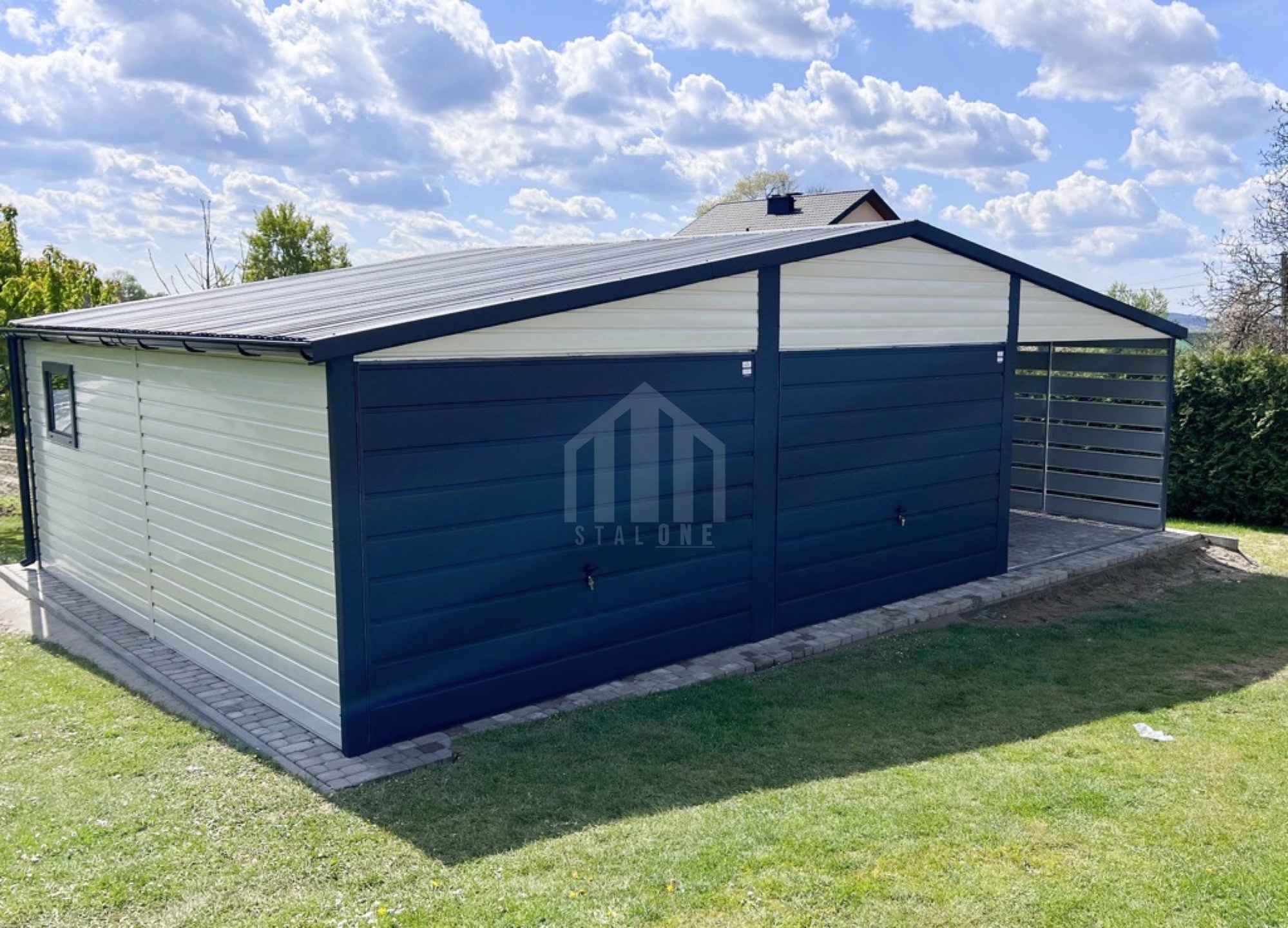 Garaż blaszany 6x6 + wiata 3m - 2x brama - okno - drzwi - rynny SO135 Gorzów Wielkopolski - zdjęcie 5