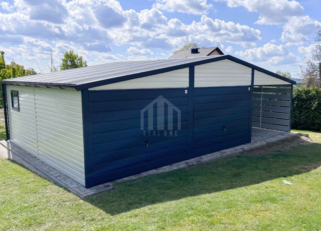 Garaż blaszany 6x6 + wiata 3m - 2x brama - okno - drzwi - rynny SO135 Gorzów Wielkopolski - zdjęcie 5