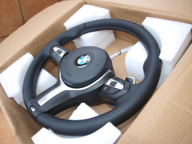 BMW M5 kierownica skórzana + łopatki + airbag 2011 - 2017r Kalisz - zdjęcie 8