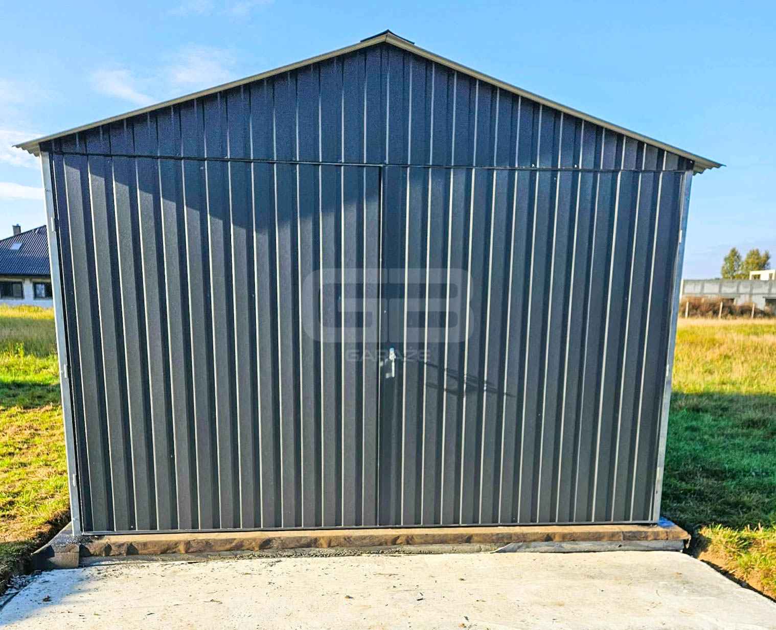 Garaż blaszany 3x6m - wolnstojący brama dwuskrzydłowa dwuspadowy GB155 Gliwice - zdjęcie 2