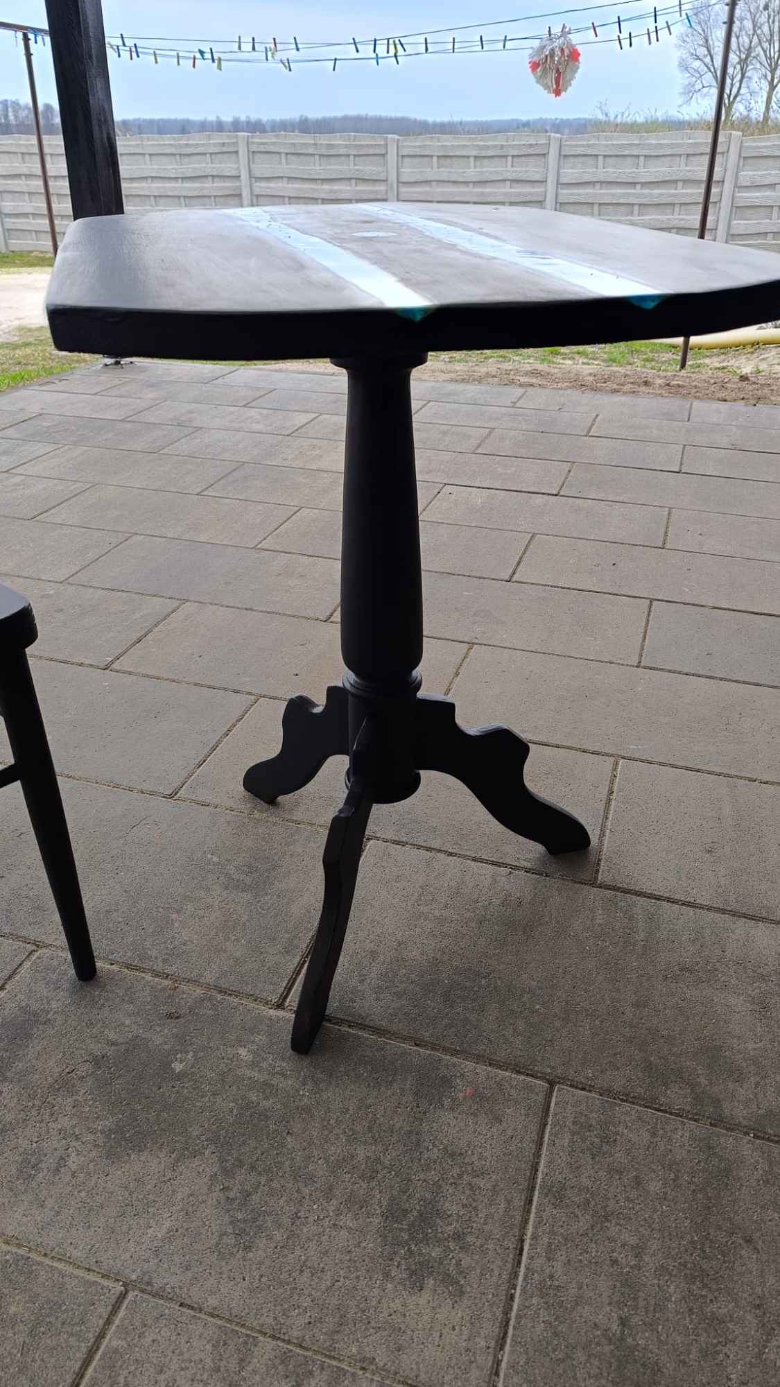 Stolik kawowy plus krzesło PRL Młodocin - zdjęcie 9