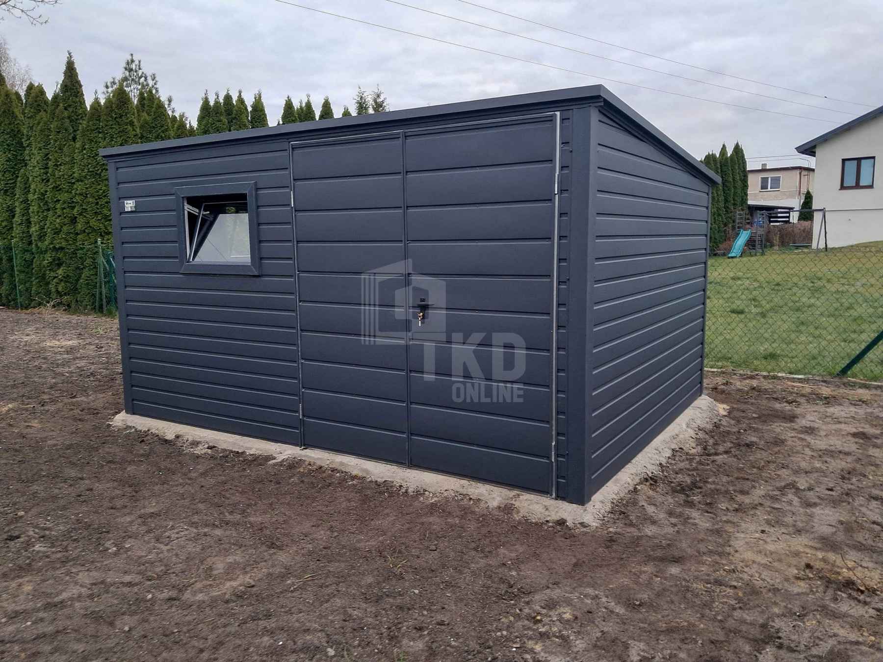 Schowek - domek ogrodowy 4x2m brama dwuskrzydłowa 2x okno dach TKD391 Lidzbark Warmiński - zdjęcie 3