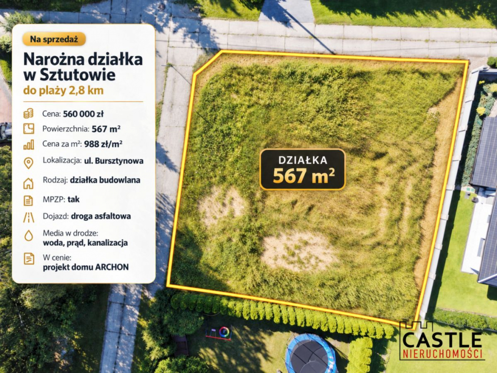 Narożna działka w Sztutowie! 2,8km do plaży Sztutowo - zdjęcie 1