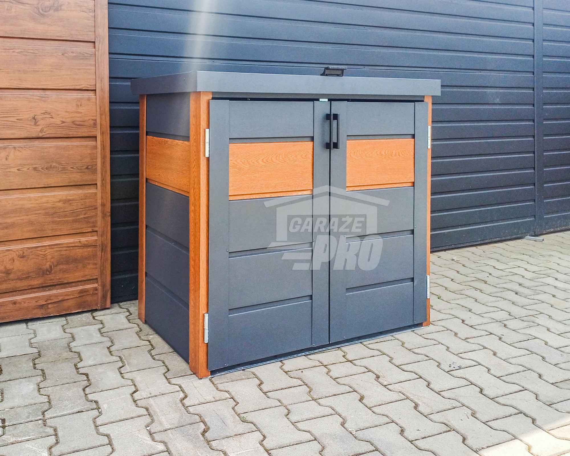 Zabudowa koszy na śmieci obudowa kubłów 120x65x110 cm 2x120L GP509 Olsztyn - zdjęcie 9