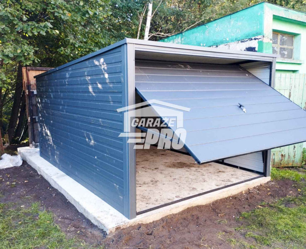 Garaż blaszany 3x4m Brama uchylna Antracyt Dach spad w tył GP223 Zielona Góra - zdjęcie 5