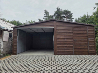 Garaż blaszany dwustanowiskowy 6×6 brama uchylna dwuspadowy, PRODUCENT Fabryczna - zdjęcie 2