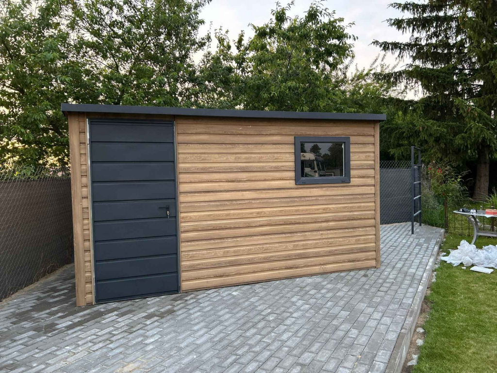 Domek Schowek Ogrodowy PREMIUM 4x2 drewnopodobny spad na tył Katowice - zdjęcie 3
