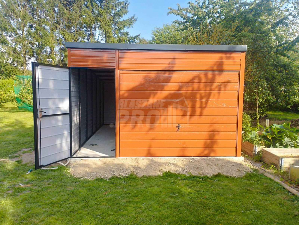 Garaż blaszany 4x5 Brama + drzwi drewnopodobny Dach dwuspadowy GP199 Tarnów - zdjęcie 6